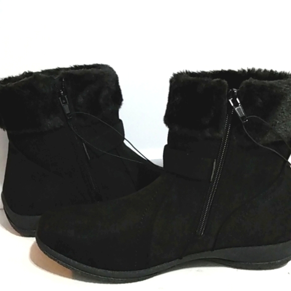 ALPINE WOODS BLACK FUR LINED SIDE ZIP ANKLE BOOTS SIZE 7 NWT - Picture 6 of 10